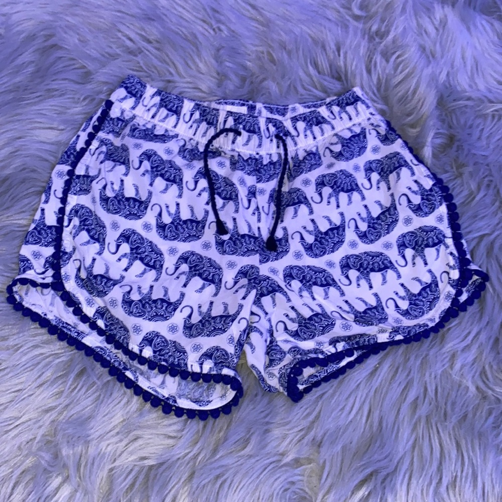 blue graphic shorts